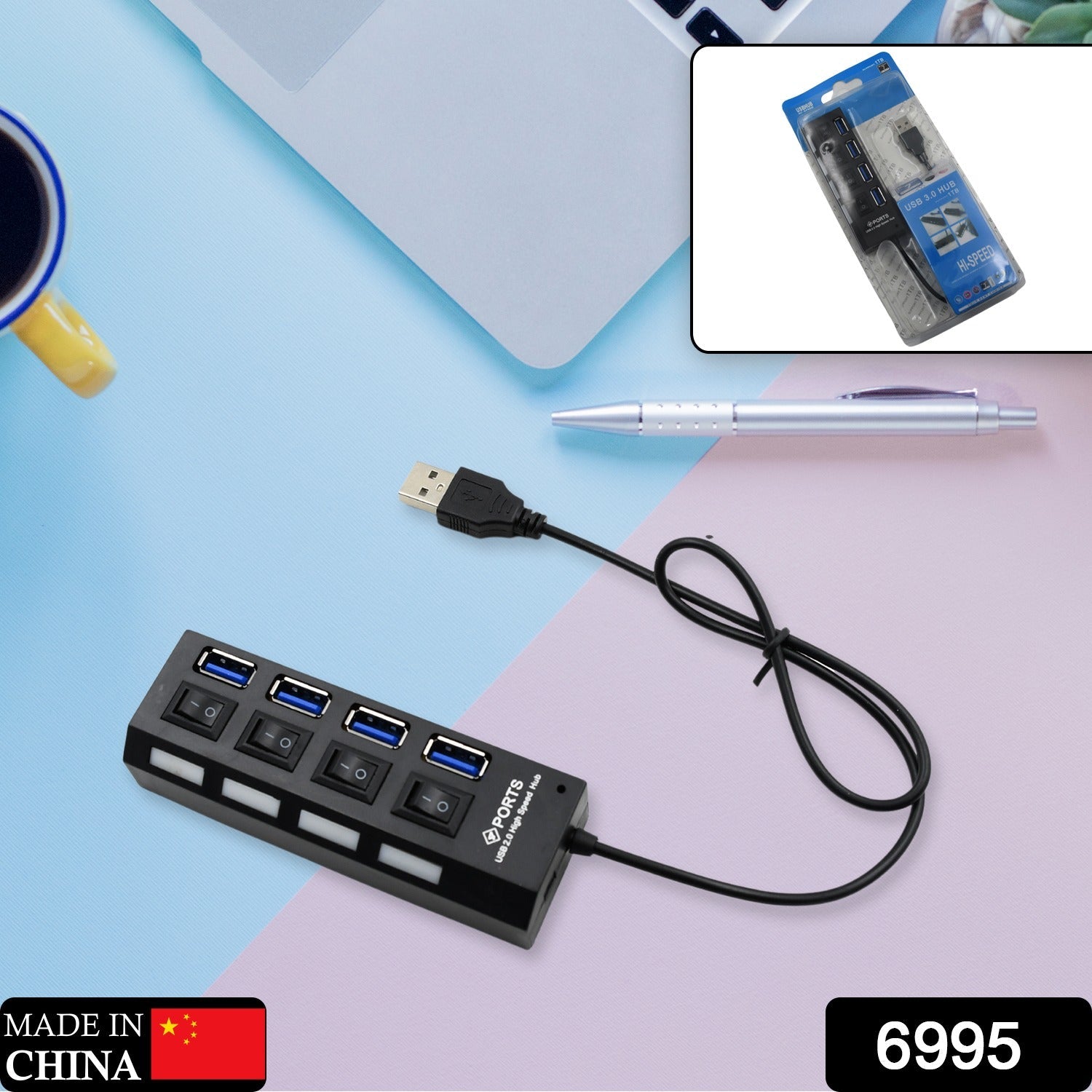 6995 4 Port USB, HUB USB 2.0 HUB Splitter High Speed with On/Off Switch Multi LED Adapter Compatible with Tablet Laptop Computer Notebook 6995 4 Port USB, HUB USB 2.0 HUB Splitter High Speed with On/Off Switch Multi LED Adapter Compatible with Tablet Laptop Computer Notebook